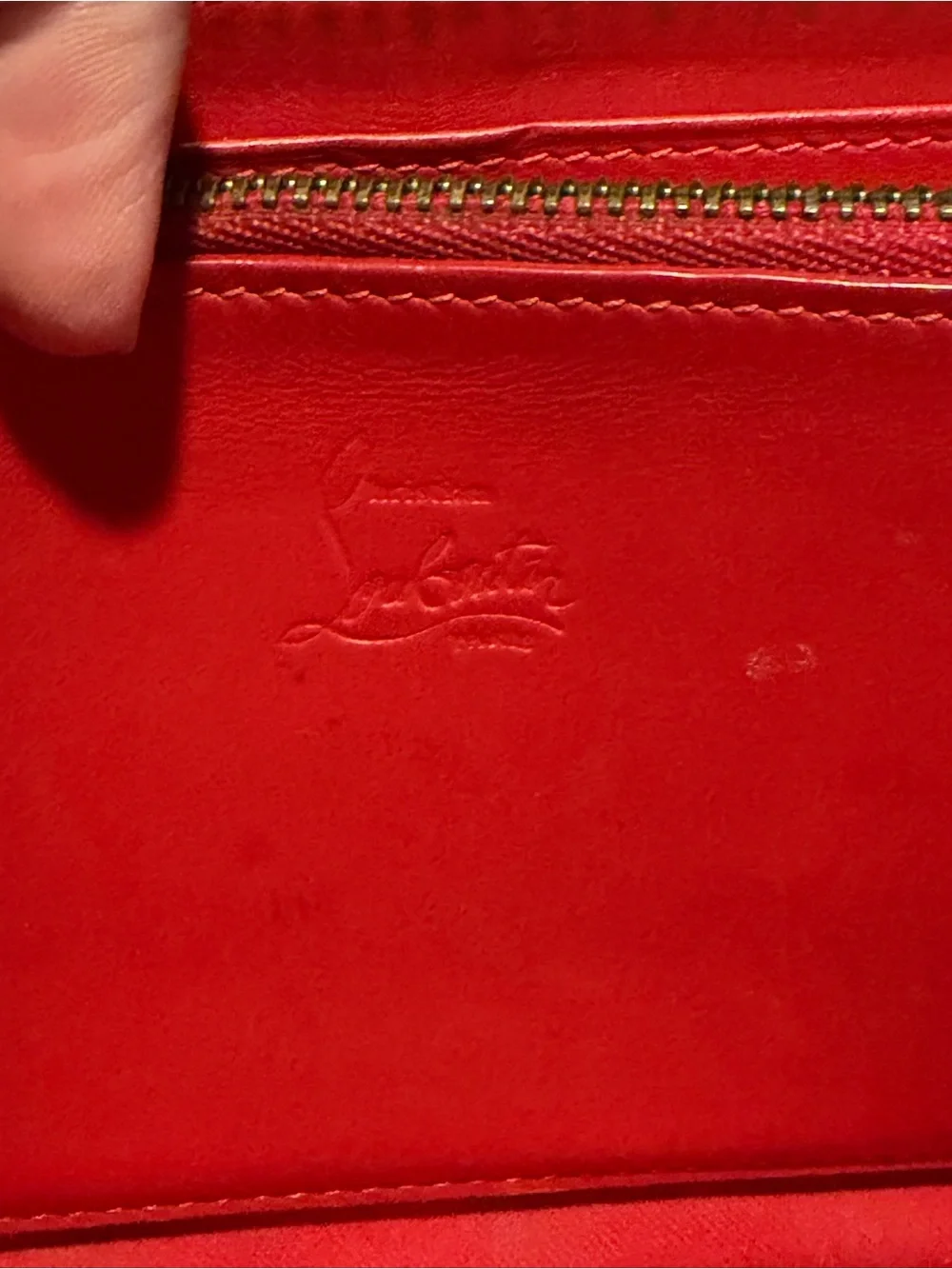 Authentic Christian Louboutin Black Embellished Zip-Around Wallet